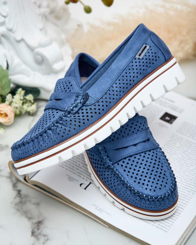 Royalfashion Azurni ženski mokasini Leteller