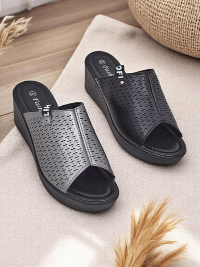 Royalfashion Ženski natikači s peto Luna Wedge
