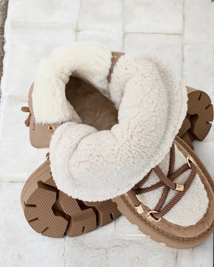 Royalfashion Lozin ženski snežni škornji z vezalkami