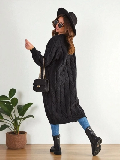 Royalfashion Ženski pleteni pončo džemper