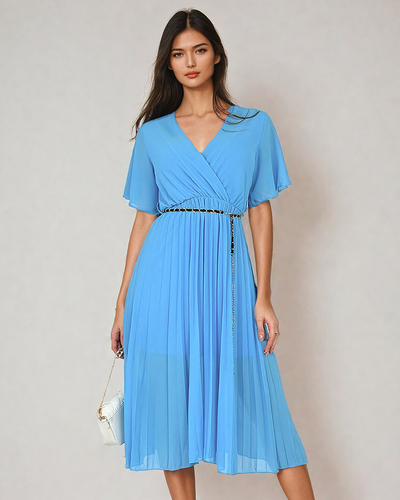 Royalfashion Ženska plisirana midi obleka