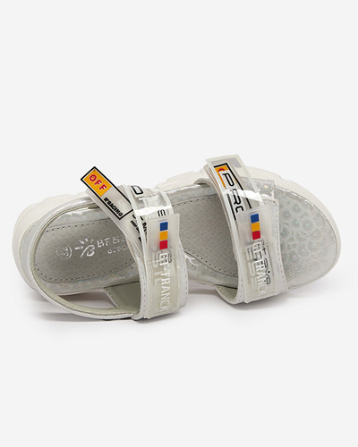 Royalfashion Beli otroški sandali na velcro Keris