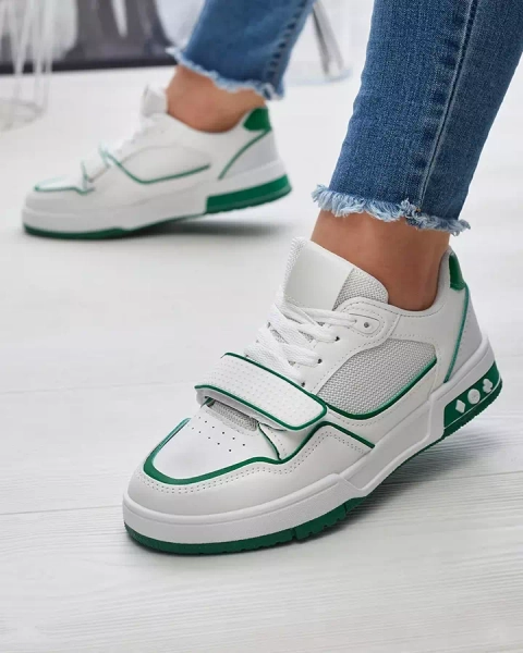 Royalfashion Sportowe sneakersy damskie w biało- zielonym kolorze Xirrat