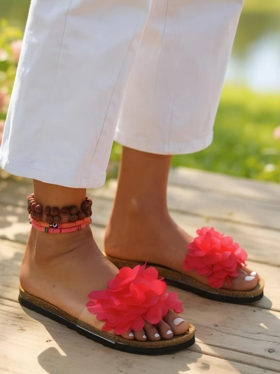 Royalfashion Ženski natikači s cvetlicami Flora Soft