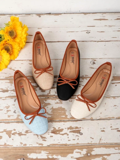 Royalfashion Ženska balerinka s bleščicami in pentljo Aramie