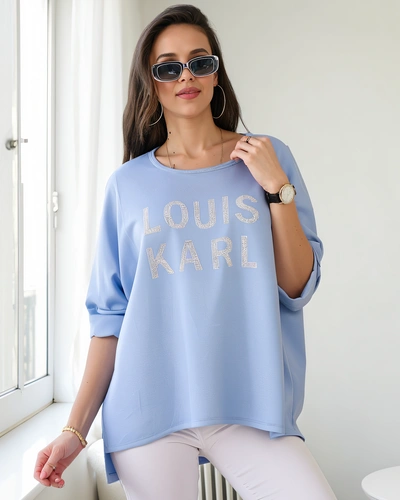 Royalfashion ženska viskozna bluza z aplikacijami iz rhinestones