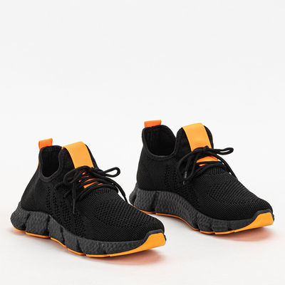 Czarno- pomarańczowe sportowe buty damskie Bommgi - Obuwie