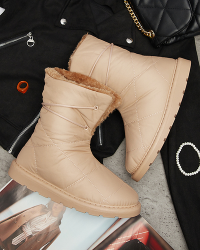 Royalfashion Jasnobrązowe damskie buty a'la śniegowce Amirfu