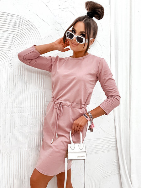 Royalfashion Ženska obleka iz blaga do kolen