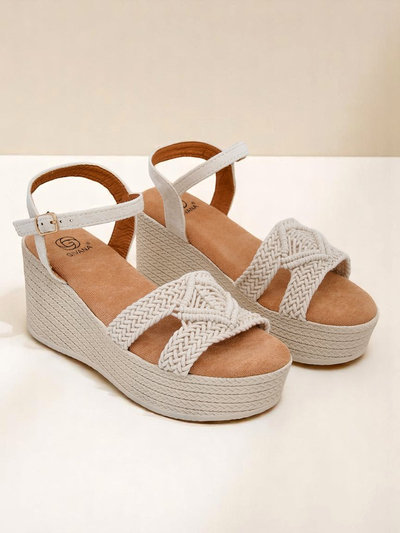 Royalfashion Ženski sandali s peto, pleteni Sunny Day