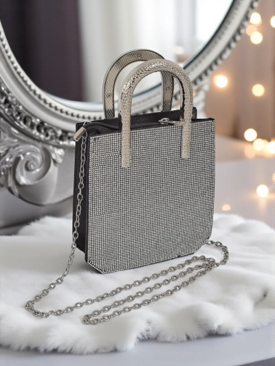 Royalfashion Ženska clutch torbica s cirkoni in ročaji kače Snake Glam