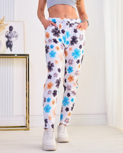 Royalfashion Ženske hlače iz tkanine s cvetličnim vzorcem