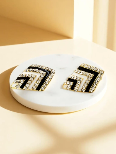 Royalfashion Ženski uhančki na sponko s kubičnim cirkonom