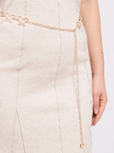 Ženski kovinski pas Aurelia Motyl z elegantno verižico – 115 cm