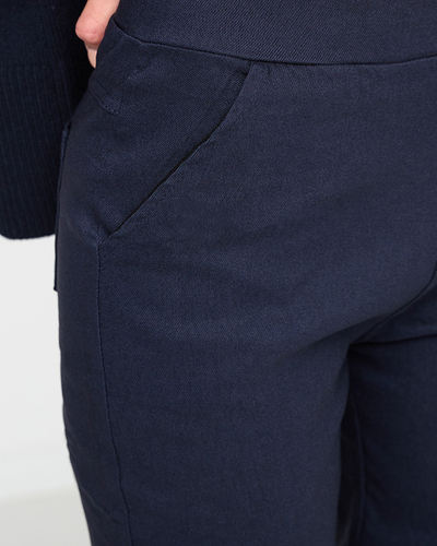 Granatowe damskie ocieplane spodnie typu tregginsy PLUS SIZE - Odzież