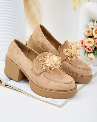 Royalfashion Ženski mokasini Pegorani z visoko peto peto