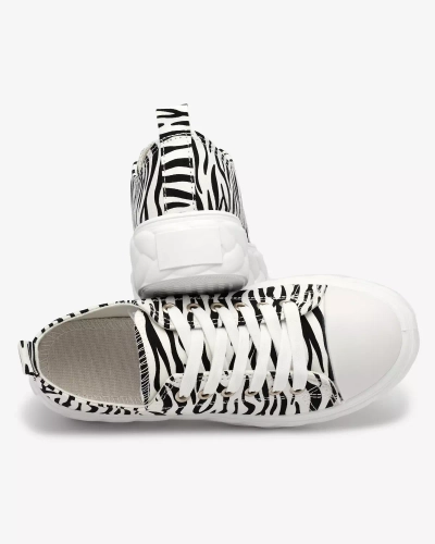 Royalfashion Czarno-białe damskie trampki na platformie Atredika