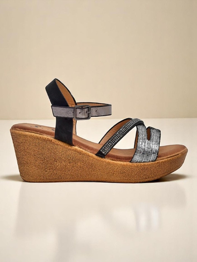 Royalfashion Ženske wedge sandale z diamanti in bleščicami Eclat