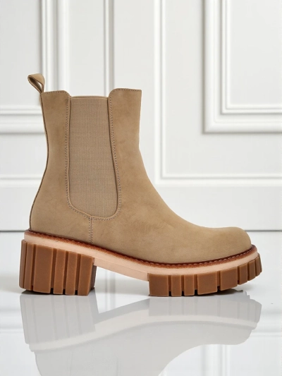 Gležnarji s peto iz eko nubuka Amber Walk