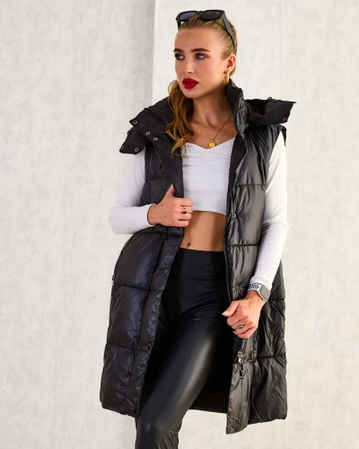 Royalfashion Dolg ženski telovnik s šivi