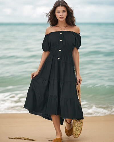 Royalfashion Ženska španska obleka do kolen