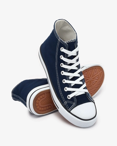 Royalfashion Granatowe damskie wysokie trampki Elavvi