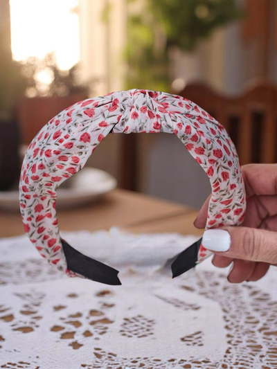 Royalfashion naglavni trak z mašno v cvetličnem vzorcu Lilia
