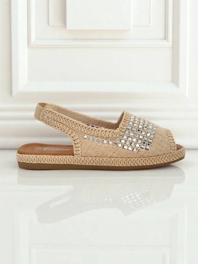 Ženske espadrile sandali z okrasnimi kamni Belle Sparkle