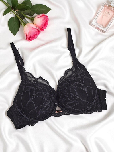 Royalfashion Ženski podloženi modrček z čipko Luna Push-Up