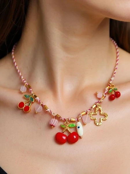 Obesek Atena Charm Cherry – zlati amuleti češnje