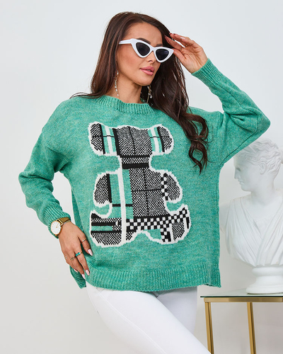 Royalfashion Ženski pulover mint teddy