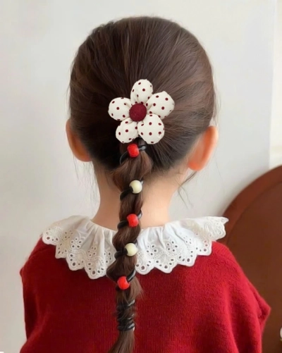 Royalfashion Spiralna elastika za lase z majhnim cvetom Blossom Coil