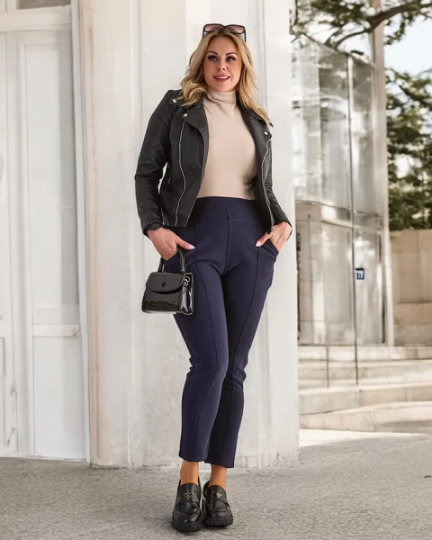 Royalfashion Otopljene ženske hlače tegings PLUS SIZE