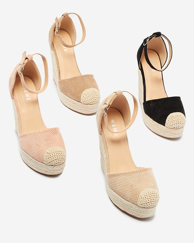 Royalfashion Różowe damskie sandały na koturnie Meylasi