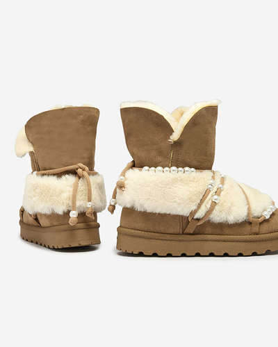 Royalfashion Ženski snežni škornji z biseri Cuvilav