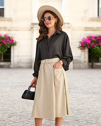 Royalfashion Ženska midi krila PLUS VELIKOST