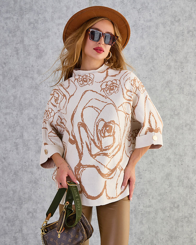 Royalfashion Ženski pulover s tankim potiskom