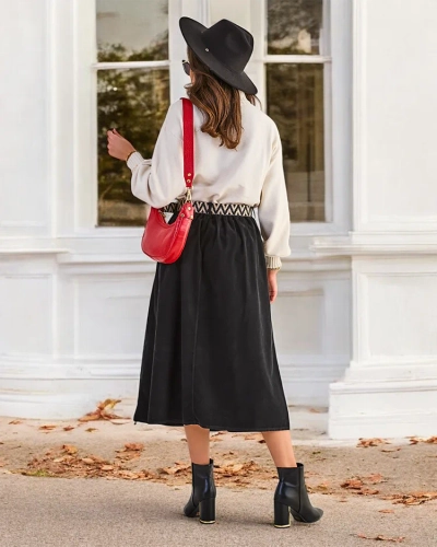 Royalfashion Ženska midi krila a'la pletenina