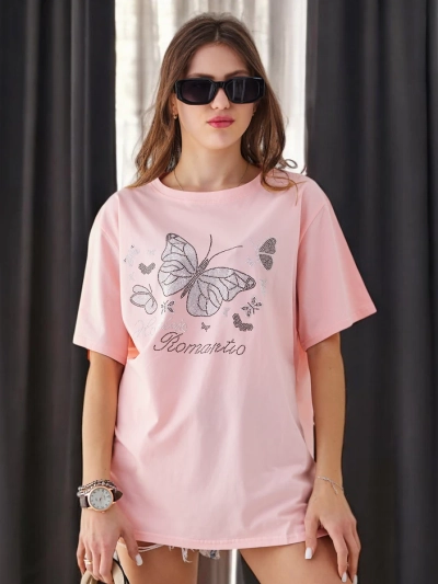 Royalfashion Ženska bombažna majica Romantična metuljčka