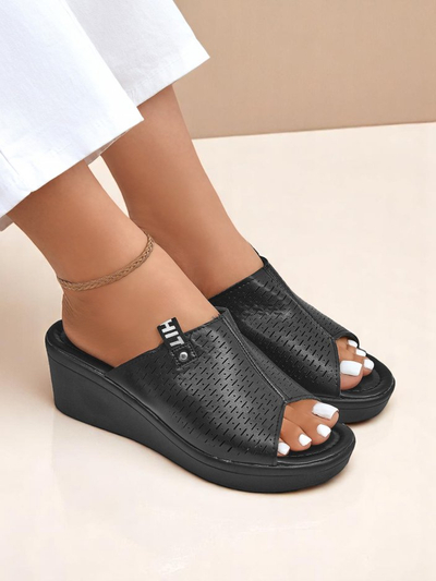 Royalfashion Ženski natikači s peto Luna Wedge