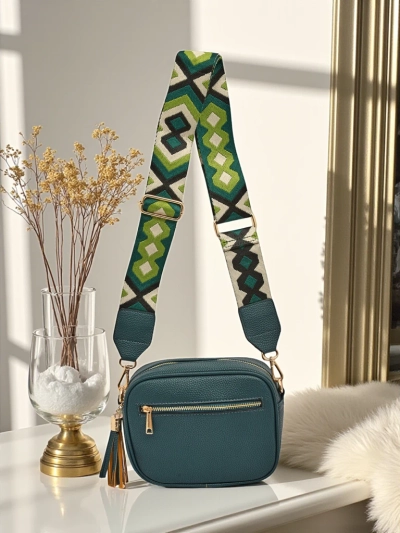Royalfashion Majhna ženska torbica iz eko usnja s pisanim trakom Kovi Lace