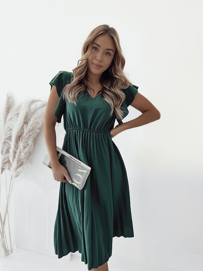 Royalfashion Ženska plisirana midi obleka