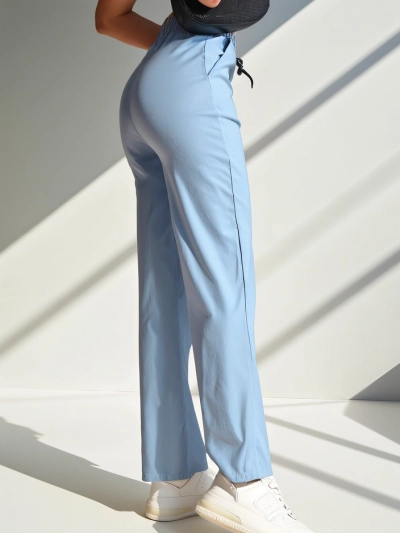 Royalfashion Široke ženske hlače iz tkanine s bombažem