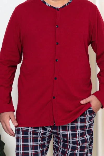 Royalfashion Moški bombažni karirasti pižami PLUS SIZE