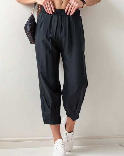 Royalfashion Preproste ženske tkaninske hlače 7/8