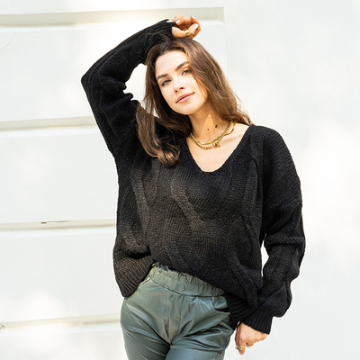 Royalfashion Czarny sweter damski