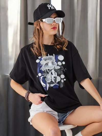 Royalfashion Ženski bombažni majica z motivom