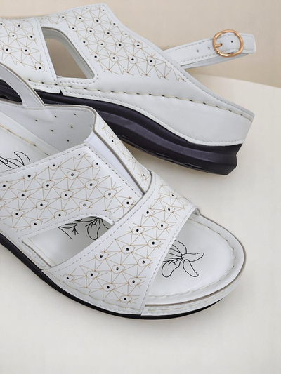 Royalfashion Ženski sandali z nizkim klinastim peto Comfort Chic