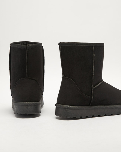 Royalfashion Damskie ocieplane eko-zamszowe buty a'la śniegowce w czarnym kolorze Xetik