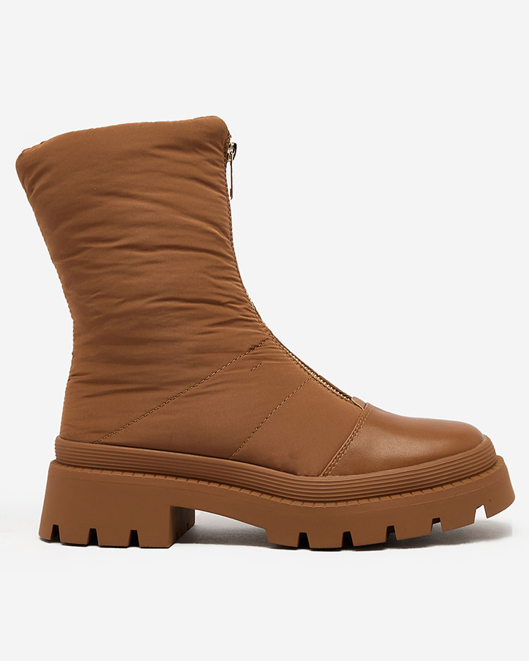 Royalfashion Ženski škornji Tainve Beige z ravnim podplatom